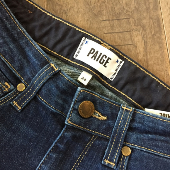 Paige High Rise Bell Canyon Flare Jeans 24 Dark - Picture 7 of 7